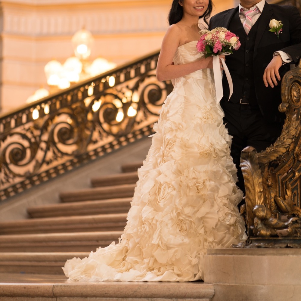 Sunday rose Monique Lhuillier wedding dress